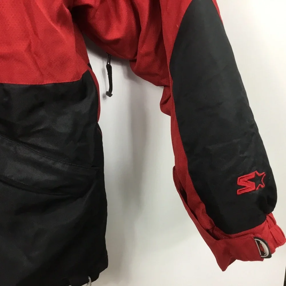 Starter Down Feather Jacket Size L 42/44 Winter Coat Men's Black Red Snow